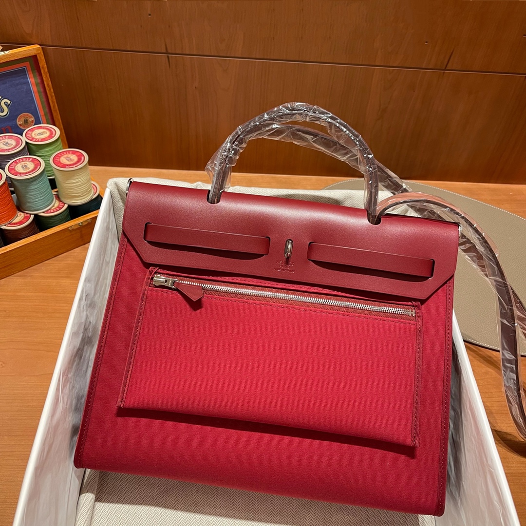 에르메스 에르백31 버건디 은장